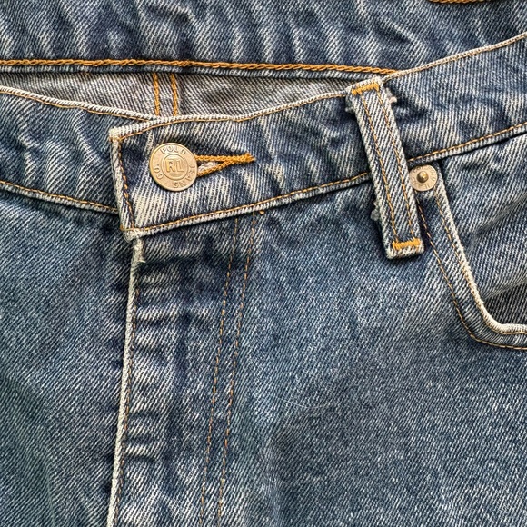 Blue Denim Men’s POLO cut off Shorts - Picture 4 of 4